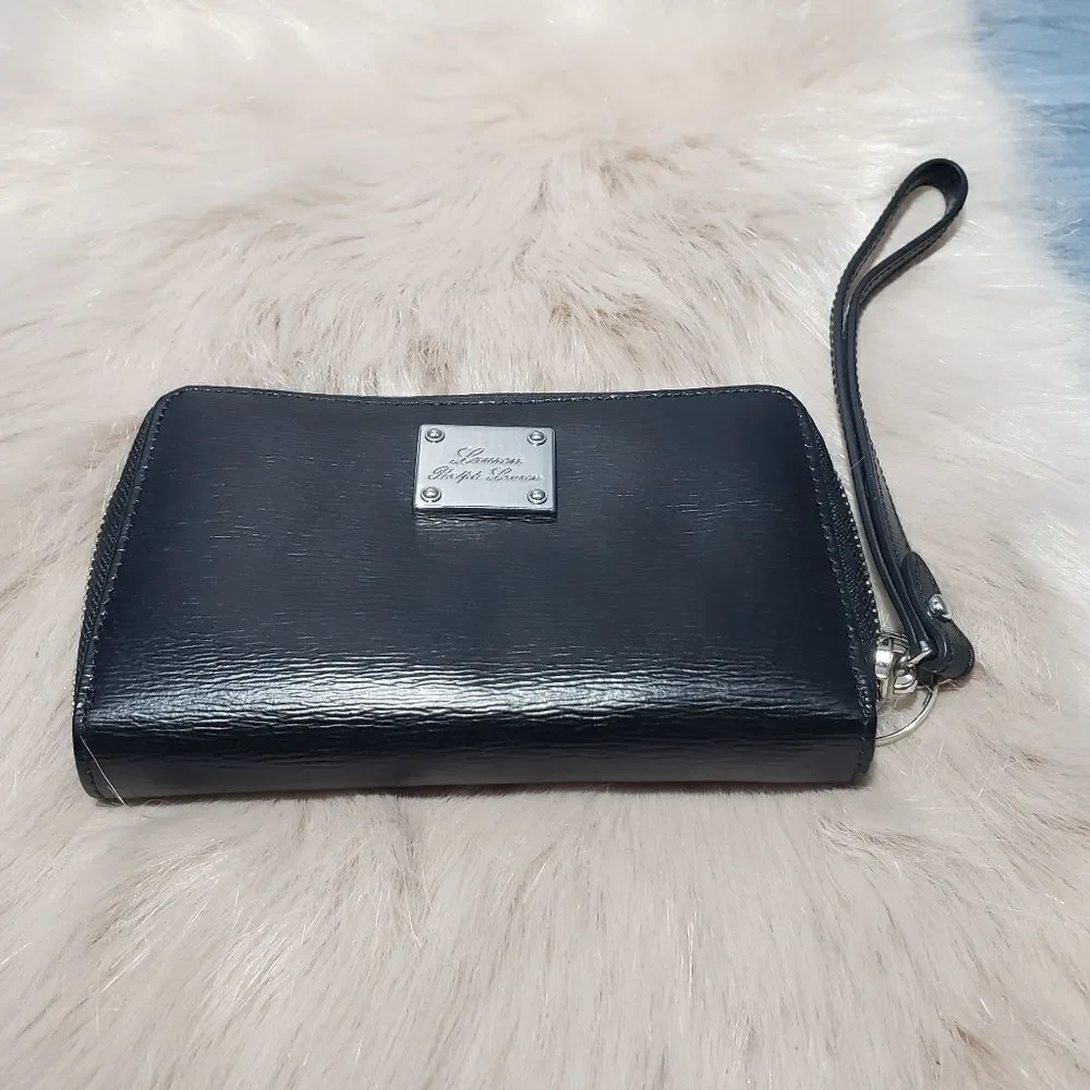 Lauren Ralph Lauren Black Leather Clutch Wallet